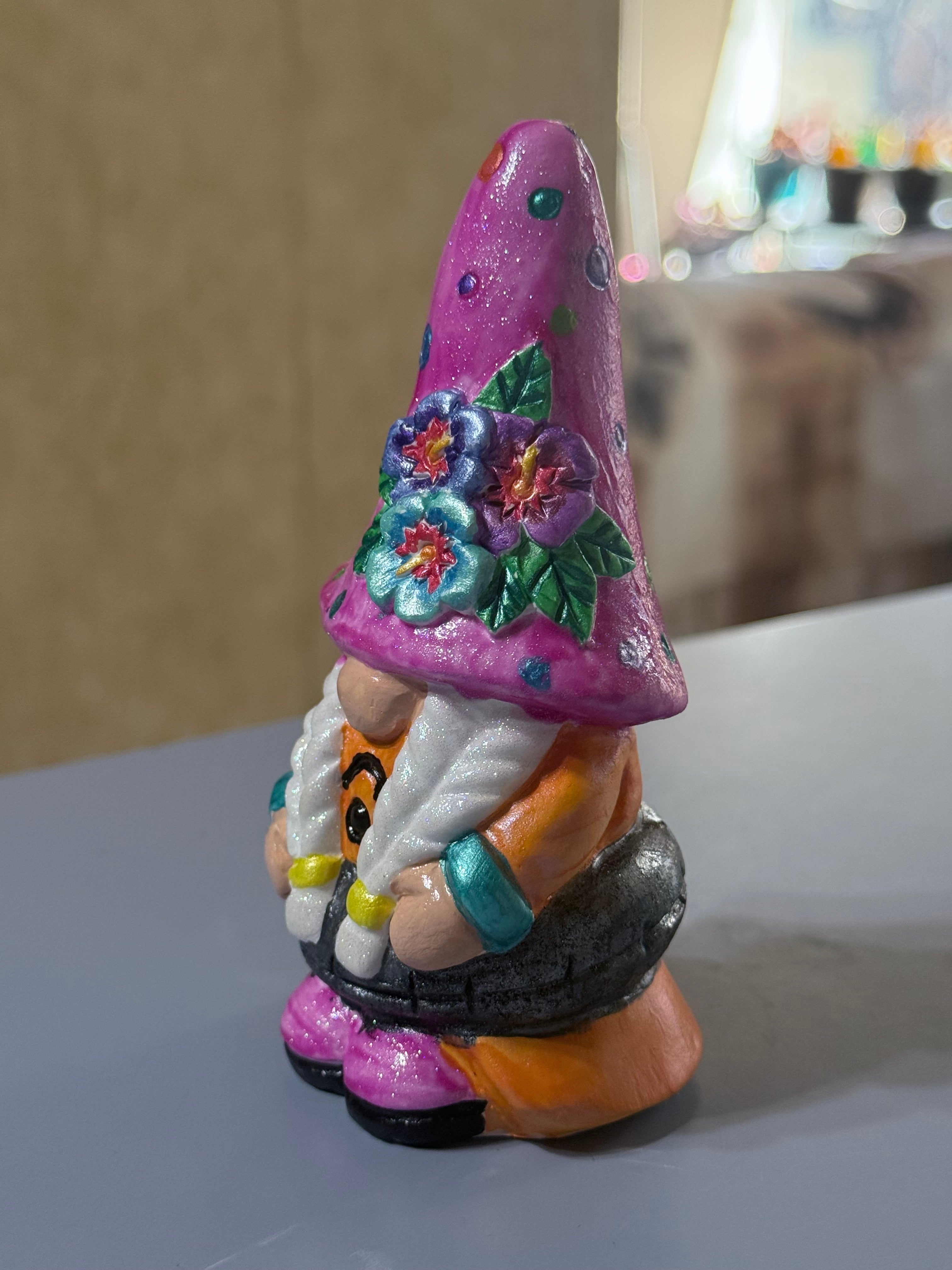 Hand-Painted Beach Gnome with Inner Tube - One of a Kind