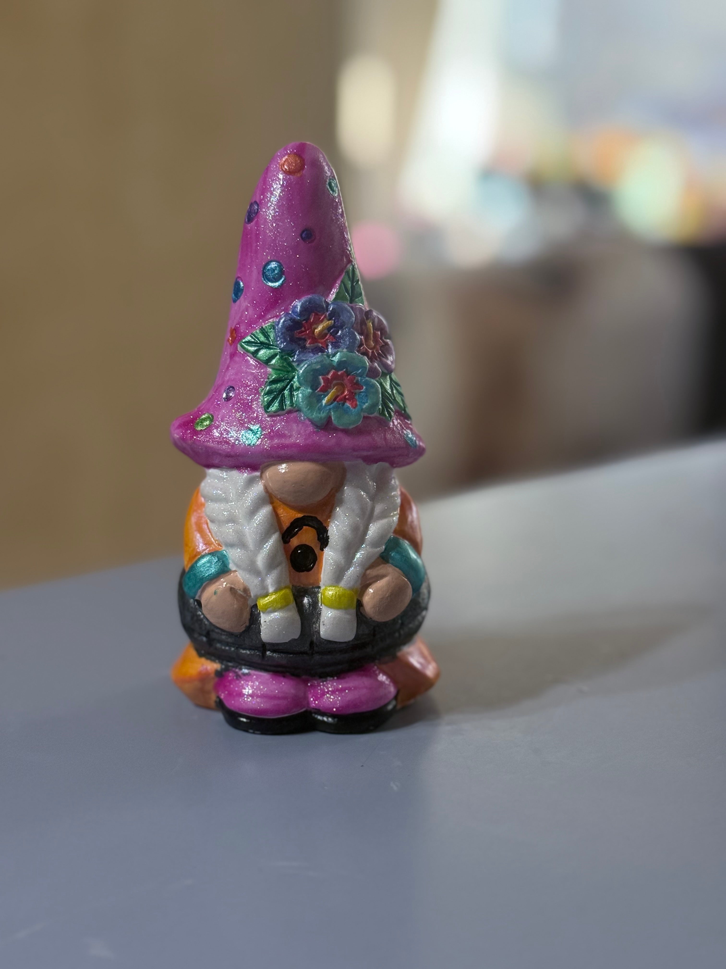 Hand-Painted Beach Gnome with Inner Tube - One of a Kind